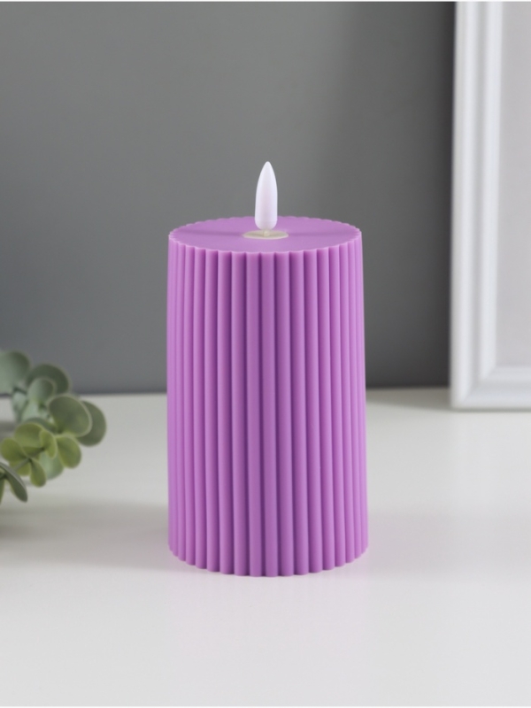 Ночник свеча Ночник свеча "Уют" LED 3xААА сиреневый 7,5х7,5х12,5см