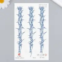 Переводная тату на тело синяя &laquo;Ветви с шипами&raquo;, 18&times;11 см
