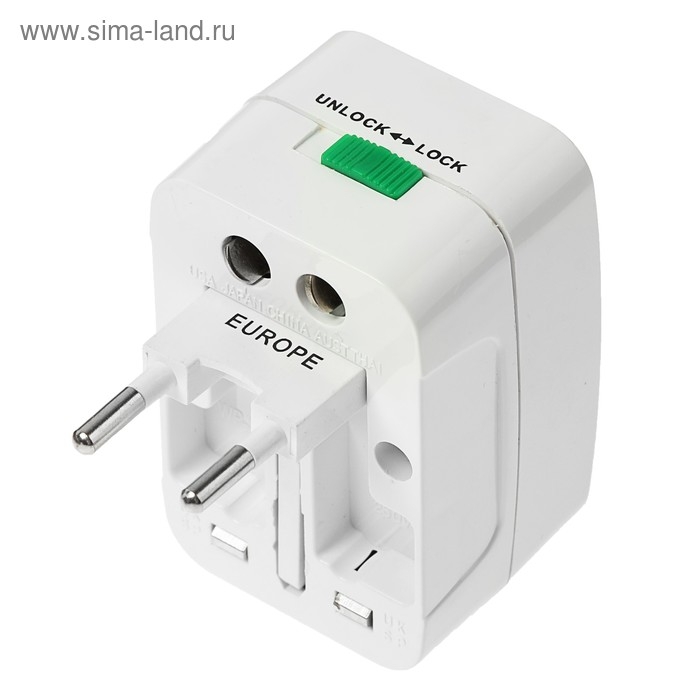 Адаптер универсальный, 3 A, 5 в 1, 220 В, белый