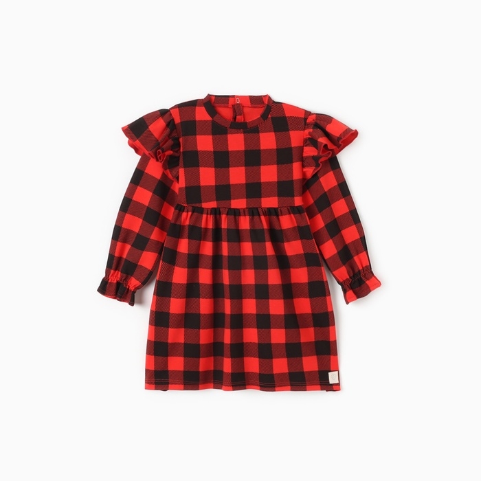 Платье детское с рюшами KAFTAN Платье детское с рюшами KAFTAN "Клеточка" размер 28 (86-92)