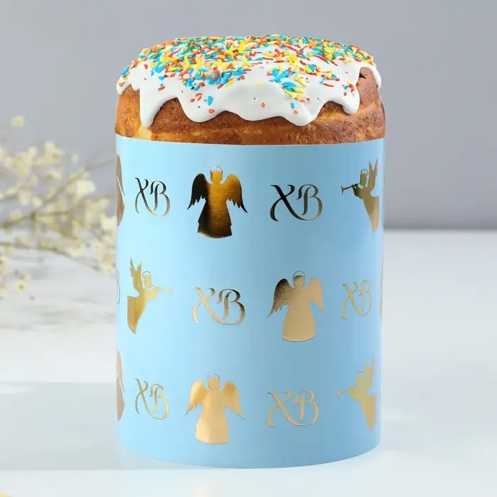 Форма ободок для кулича с тиснением &laquo;Ангелы&raquo; на пасху, 32.2&times;9 см