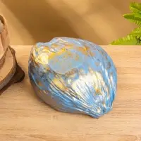 Чаша из кокоса, 22,5х25х10 см, сине-золотой