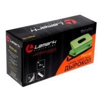 Дырокол с линейкой 10 листов, Lamark Metallic, синий