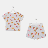 Пижама женская (футболка и шорты) KAFTAN Pizza р. 40-42, серый Пижама женская (футболка и шорты) KAFTAN Pizza р. 40-42, серый