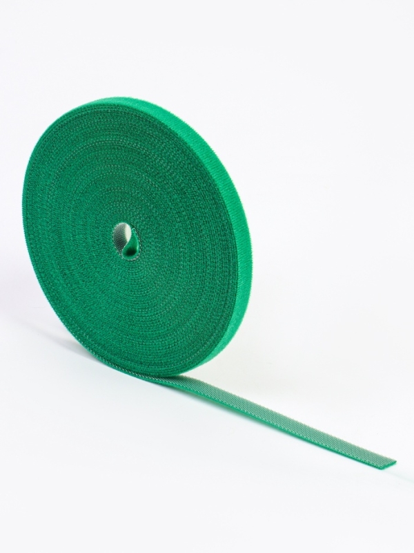 Лента - липучка для подвязки растений, ширина 1 см, длина 10 м, зелёная