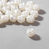 Бусины пластиковые «Розочки», набор 50 шт., 0,8×0,8×0,8 см, цвет белый Бусины пластиковые «Розочки», набор 50 шт., 0,8×0,8×0,8 см, цвет белый