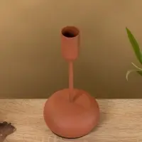 Подсвечник на 1 свечу текстурный "Терракота" 8х8х15,5 см