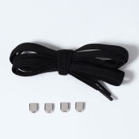 Шнурки с плоск сечением 8мм 100&plusmn;5см (пара) эласт с фикс черн пакет SS