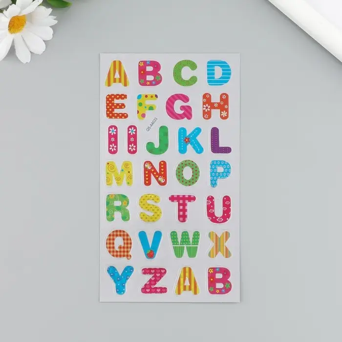 Наклейка пластик "Цифры/Буквы" МИКС 9,5х17,5 см