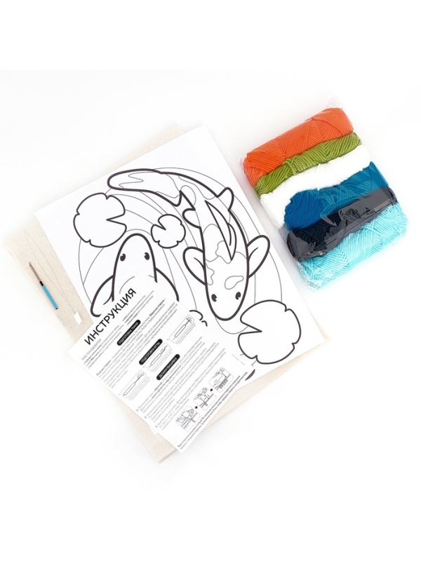 Школа талантов Набор для творчества Ковровая вышивка Карпы, подрамник