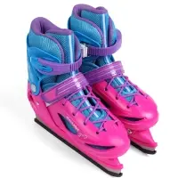 Коньки детские раздвижные BlackAqua, р. 30-33, для фитнеса, с роликовой платформой, мультиколор