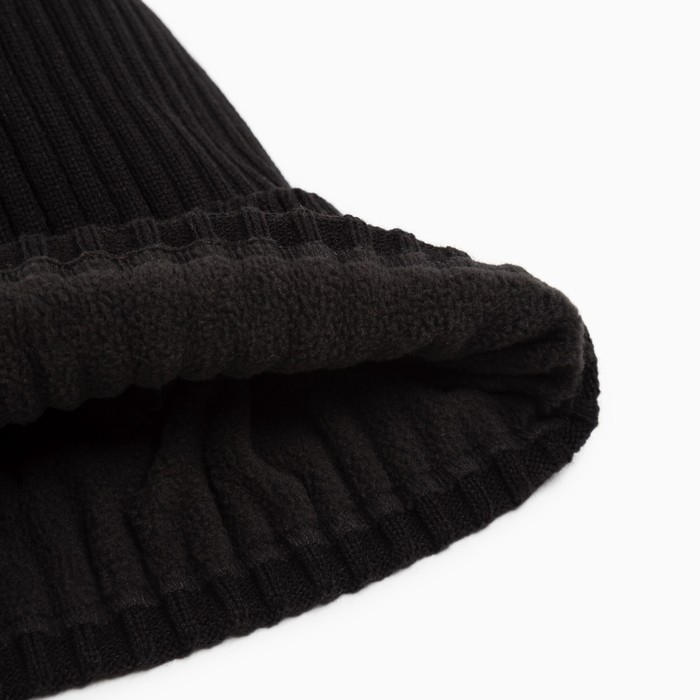 Шапка детская MINAKU с отворотом р-р 56-58, цв.чёрный Шапка детская MINAKU с отворотом р-р 56-58, цв.чёрный