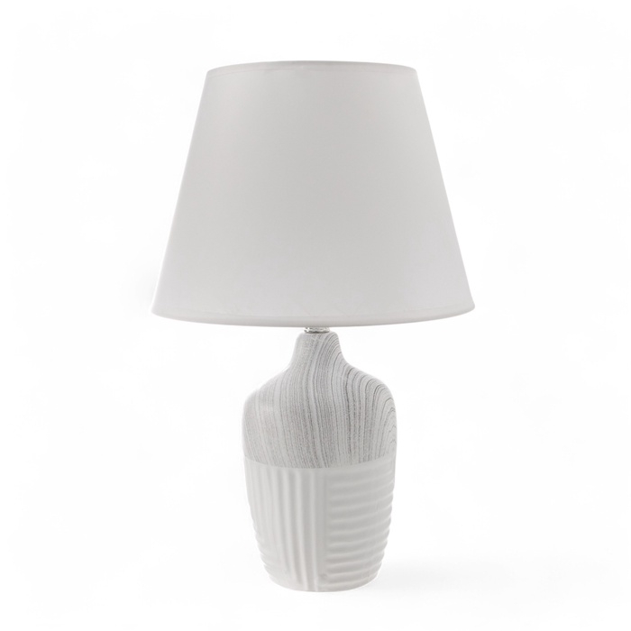 Лампа настольная "Строгие линии" 1х40Вт Е27 белый/серый 25х25х40см