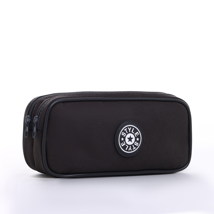 Косметичка-пенал, 2 отдела на молниях, цвет серый Косметичка-пенал, 2 отдела на молниях, цвет серый