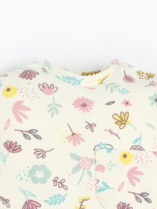 Футболка Крошка Я Flower, рост 62-68 см, бежевый