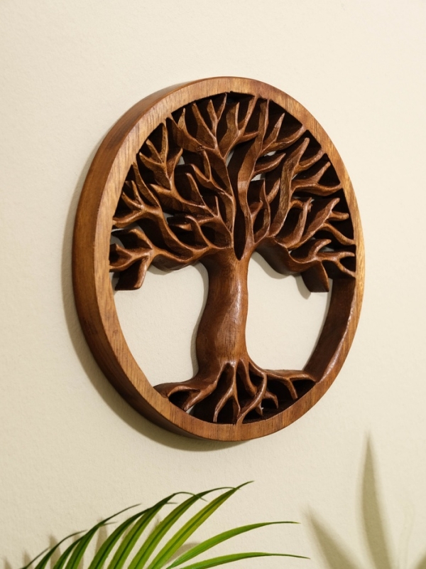 Панно "Древо жизни" дерево суар, 20х20х2 см