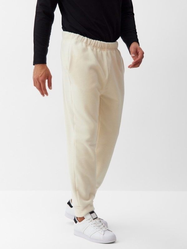 Брюки флисовые мужские спортивные MINAKU: Fleece Soft, размер 44, бежевые