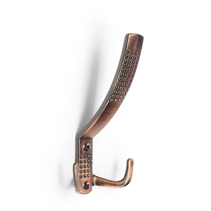 Крючок мебельный ТУНДРА TKT001, трехрожковый, медь