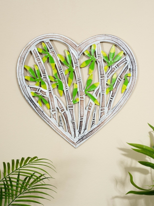 Панно резное МДФ Панно резное МДФ "Сердце бамбук", 40х40х0,6 см