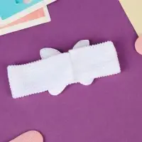 Повязка для волос "Выбражулька" бантик горох, 16х3 см, белый