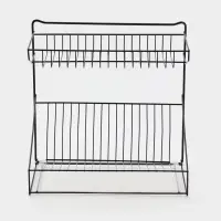 Посудосушитель настольный с поддоном, 38,5*38,5*24 см, цвет черный