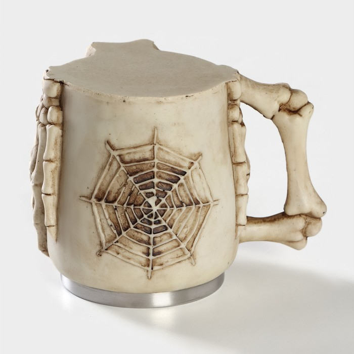 Кружка из нержавеющей стали &laquo;Череп. Хэллоуин&raquo;, 400 мл, цвет бежевый