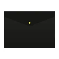 Папка-конверт на кнопке А4, 180 мкм, Calligrata "No Secret", непрозрачная, черная, микс цветные кнопки