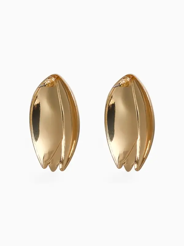 Серьги металл "Тюльпан" цветок, цвет золото