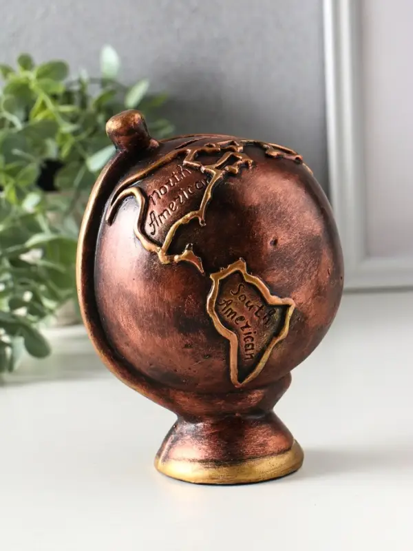 Копилка "Глобус" 17х12х11,5 см, под бронзу