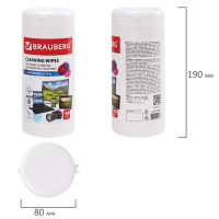 Чистящие салфетки для экранов и пластика, универсальные, &laquo;Астра&raquo;, в тубе 100 штук, влажные