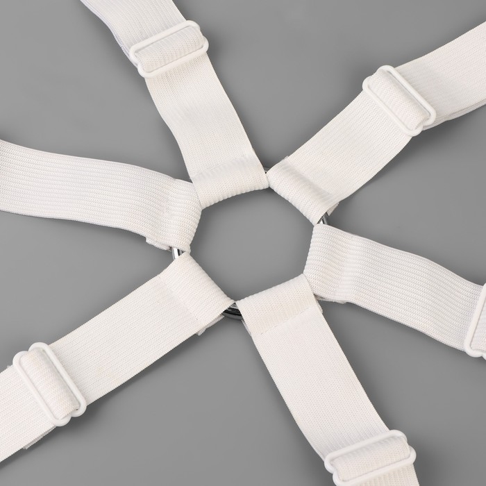Зажимы на резинке, с регуляторами, на 4 угла и 2 стороны, 2 &times; 240 см, цвет белый