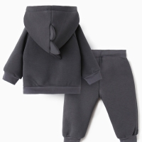 Костюм: толстовка и брюки Крошка Я Dino, рост 62-68, темно-серый