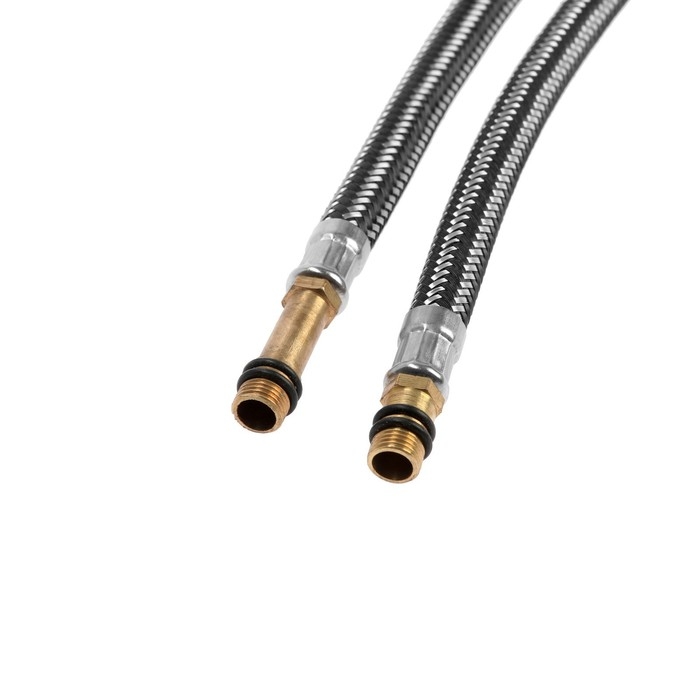 Подводка гибкая для смесителя ZEIN, фибро-нейлон, 1/2 Подводка гибкая для смесителя ZEIN, фибро-нейлон, 1/2", М10, 60 см, набор 2 шт, черная