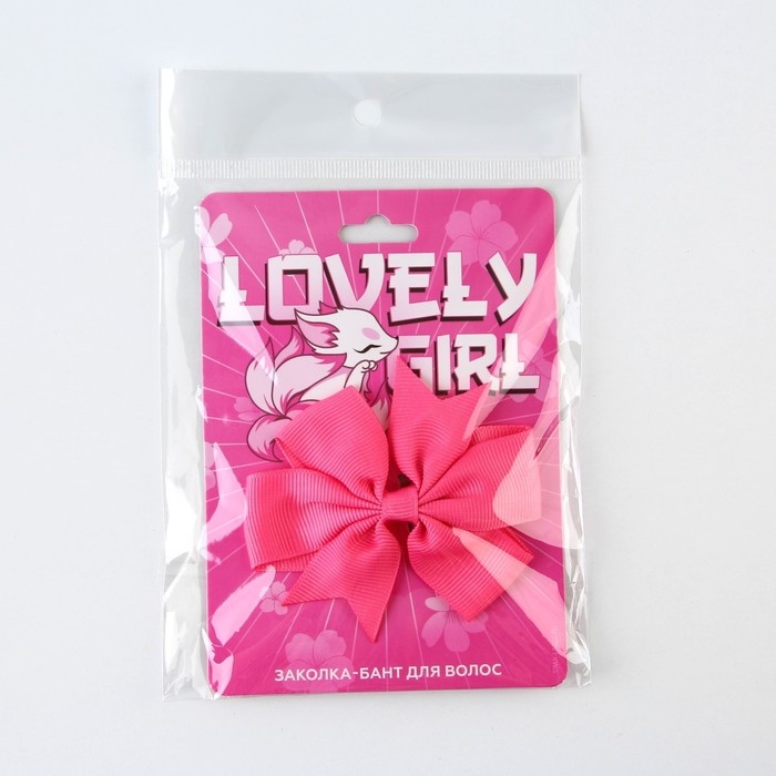 Заколка для волос с бантом аниме &laquo;Чиби лис&raquo;, 2 х 8 х 8 см