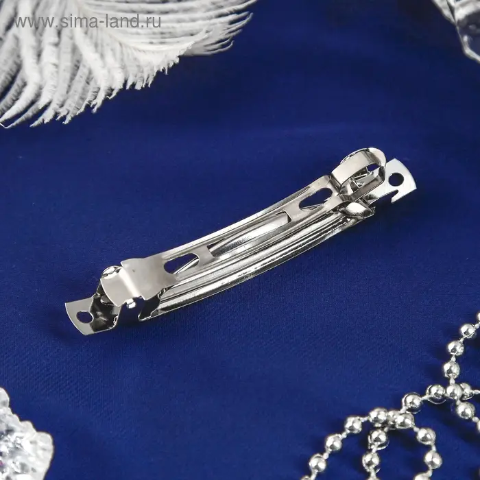 Основа для заколки-автомат, 8 см, серебро