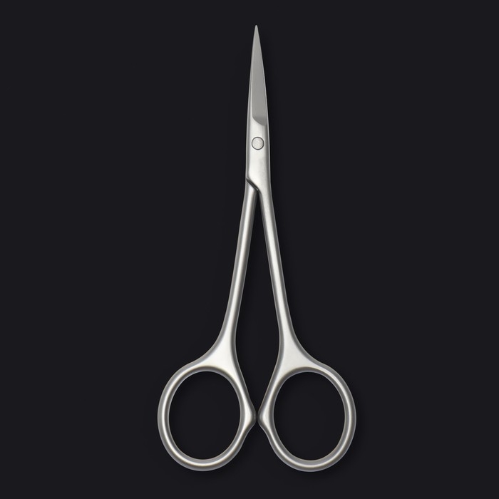 Ножницы маникюрные &laquo;Premium satin&raquo;, узкие, прямые, матовые, 10,5 см, на блистере, цвет матовый серебристый