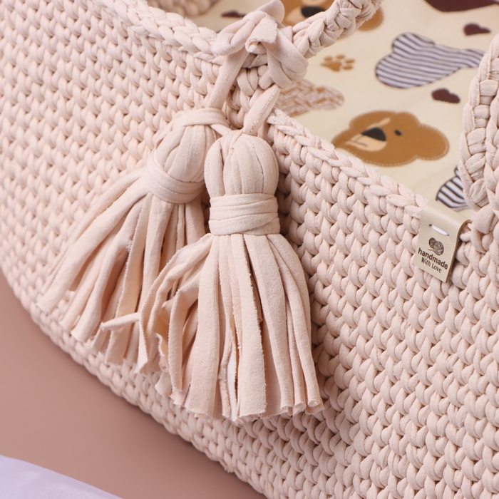 Люлька с матрасом, 70 х 42 х 24 см, бежевый, хлопок