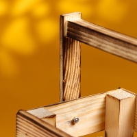 Кашпо деревянное 15&times;12,5&times;9,5 см "Однушка Лайт", двухреечное, обжиг Дарим Красиво