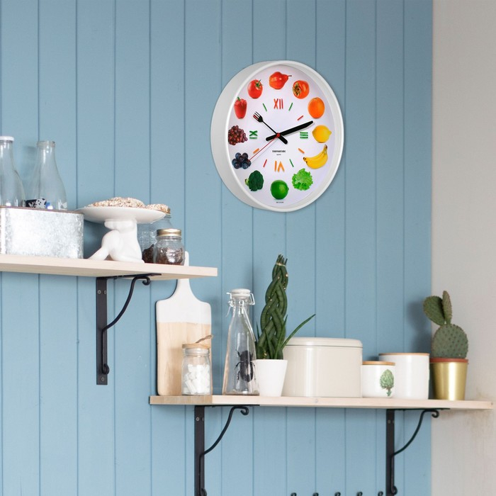 Часы настенные, серия: Кухня, "Овощи и фрукты", d=30 см