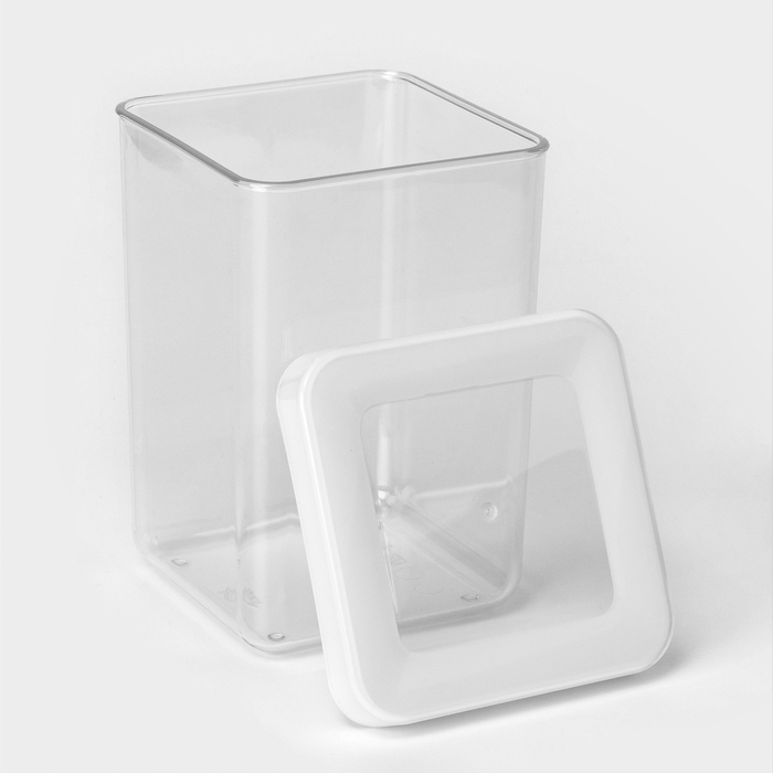 Контейнер для сыпучих продуктов &laquo;Степ&raquo;, 1 л, 10&times;10&times;14 см, цвет белый