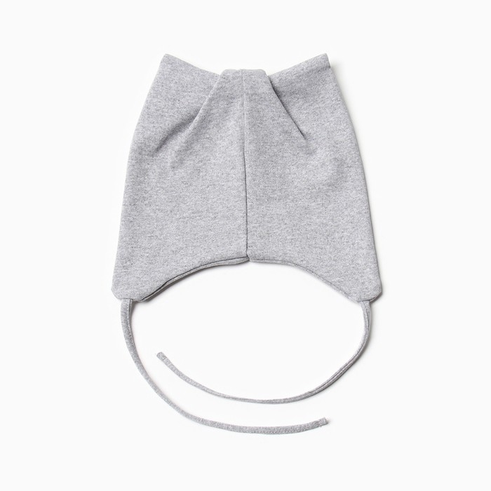 Шапка-кошка для девочки, цвет серый меланж, размер 42-46 Шапка-кошка для девочки, цвет серый меланж, размер 42-46