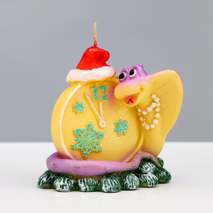 Новый год Символ года Свеча фигурная "Будильник новогодний", 7,5х6х9,5 см