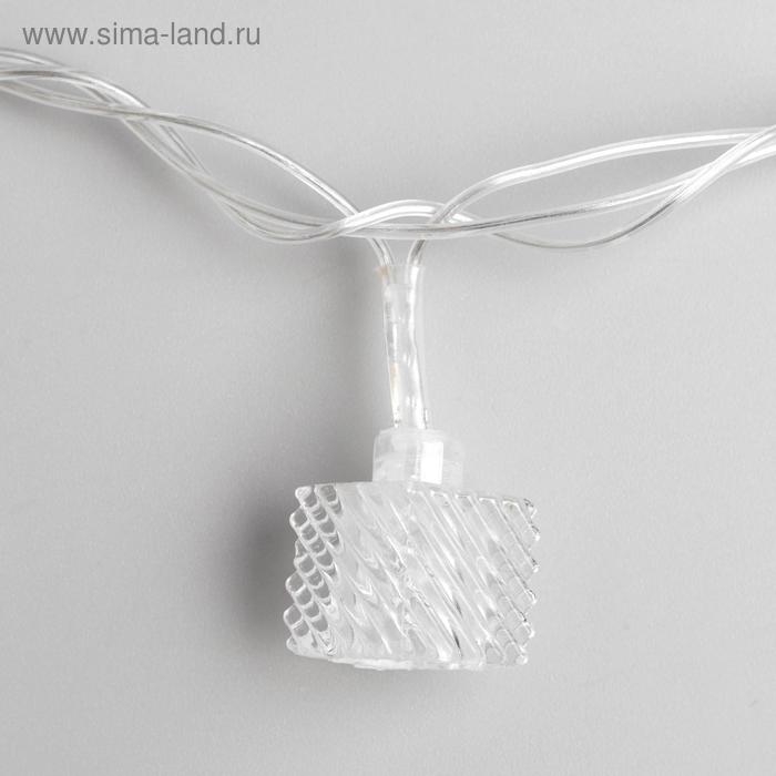 Гирлянда &laquo;Нить&raquo; 5 м с насадками &laquo;Кубики тающие&raquo;, IP20, прозрачная нить, 20 LED, свечение мульти (RG/RB), мигание, 220 В