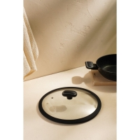 Крышка стеклянная SL Home, d=28 см, с силиконовым ободком Крышка стеклянная SL Home, d=28 см, с силиконовым ободком