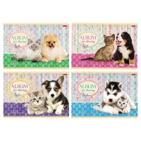 Альбом для рисования А4, 40 листов, на скрепке, "Маленькие друзья", обложка мелованный картон, блок 100 г/м&sup2;, МИКС