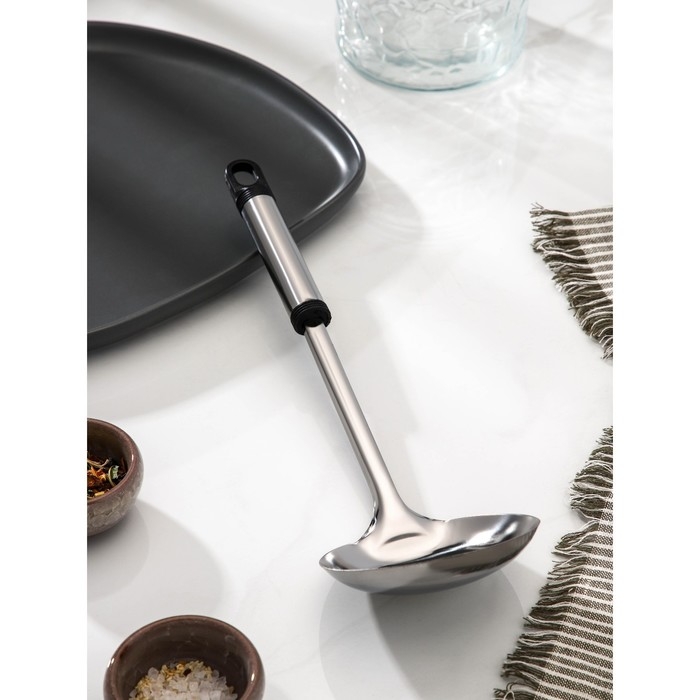 Половник из нержавеющей стали Доляна &laquo;Помощник&raquo;, 140 мл, 32 см, цвет серебряный