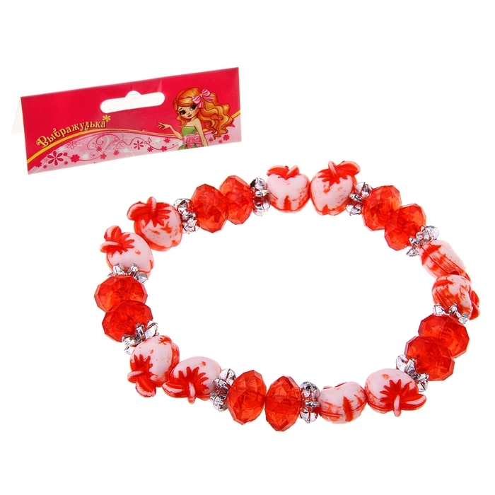 Браслет &laquo;Выбражулька&raquo; яблочки, цвет красный, d=6 см