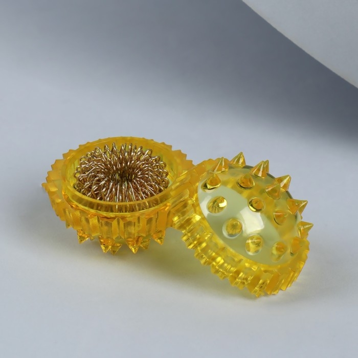 Массажёр «Су-джок», d = 3,5 см, с 2 кольцами, цвет жёлтый Массажёр «Су-джок», d = 3,5 см, с 2 кольцами, цвет жёлтый