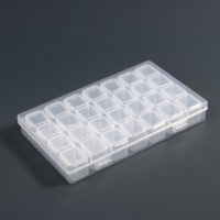 Органайзер для декора, 7 блоков, 4 ячейки, 17,5 × 10,5 × 2,7 см, цвет прозрачный Органайзер для декора, 7 блоков, 4 ячейки, 17,5 × 10,5 × 2,7 см, цвет прозрачный