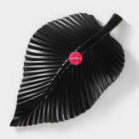 Блюдо для фруктов Доляна &laquo;Лист&raquo;, 35,5&times;20&times;5 см, цвет золотой с чёрным